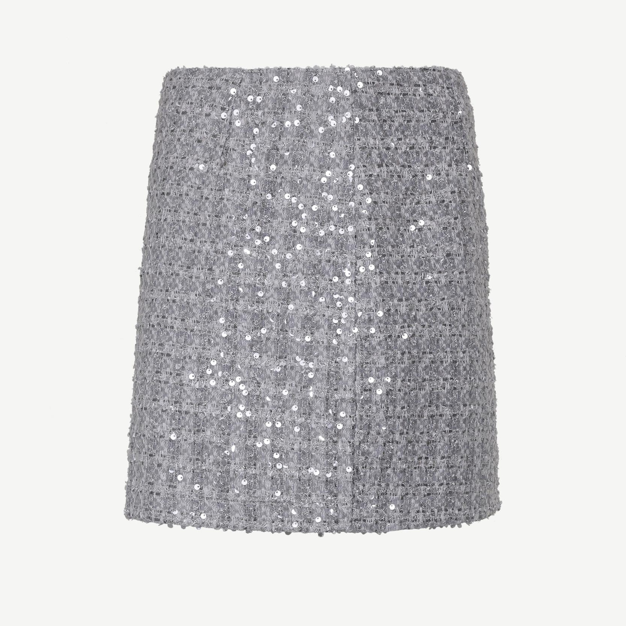 YARGICI Payetli Düz Kalıp Kısa Etek