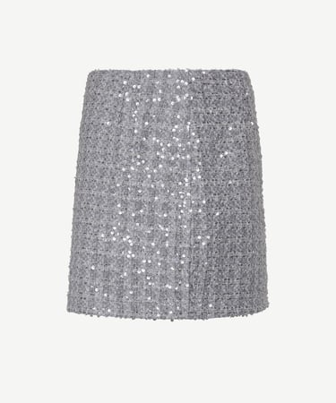  YARGICI Payetli Düz Kalıp Kısa Etek