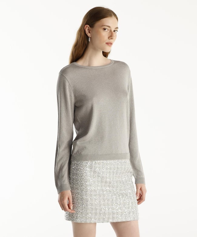  YARGICI Payetli Düz Kalıp Kısa Etek