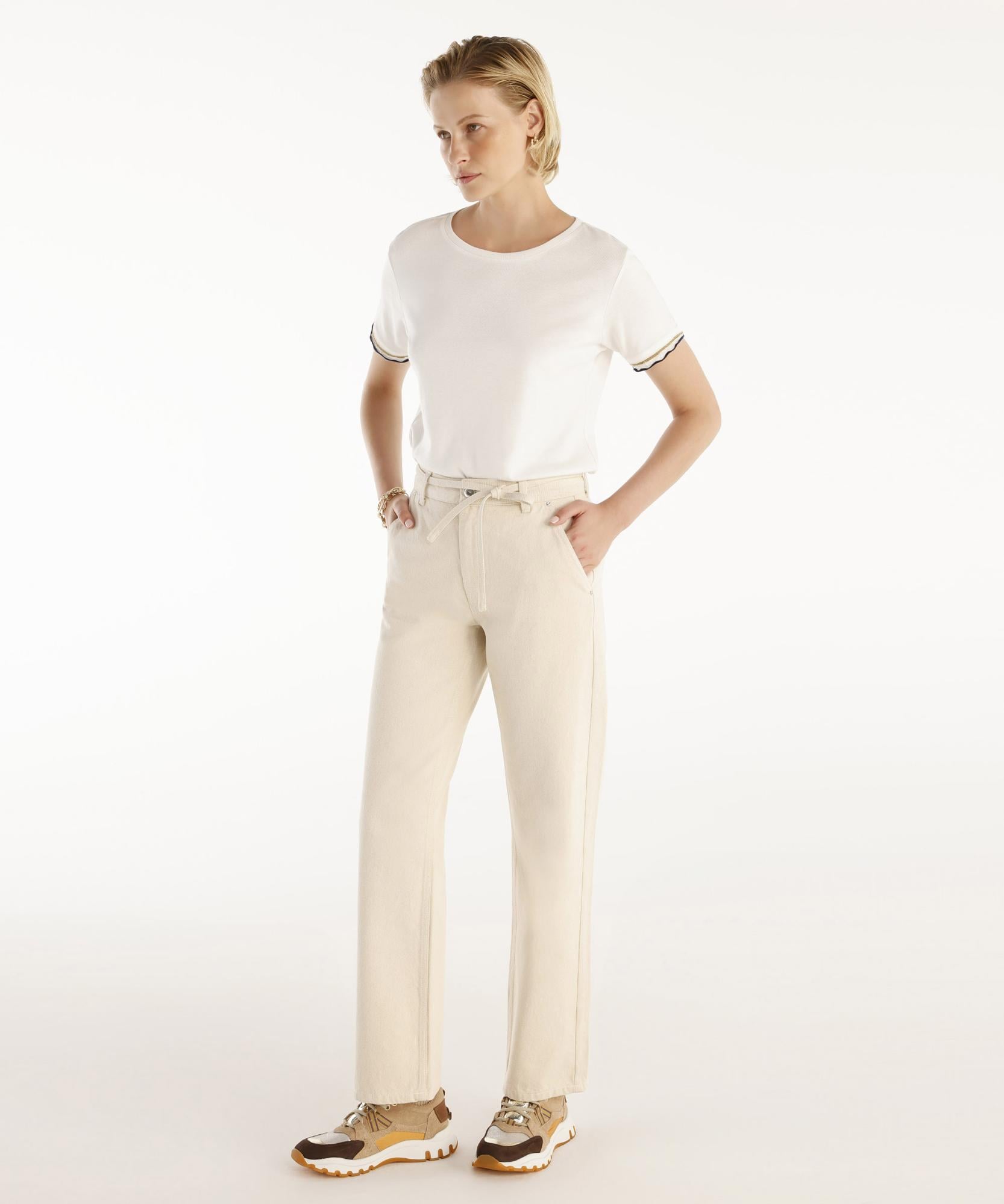  YARGICI Rahat Kalıp Kemer Detaylı Denim Pantolon