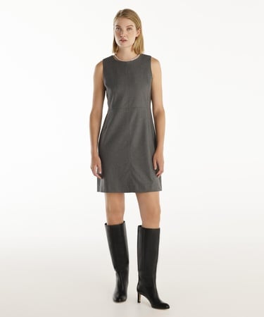  YARGICI Pensli Bisiklet Yaka Kolsuz Kısa Elbise