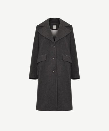  YARGICI Geniş Yakalı Düz Kesim Palto