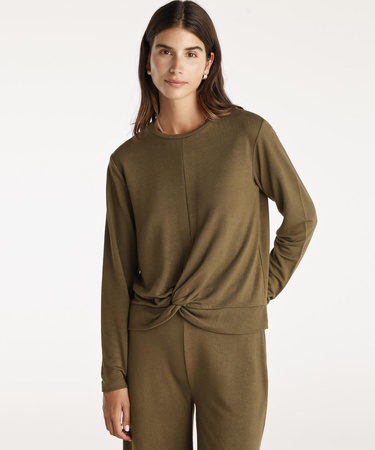  YARGICI Uzun Kollu Önü Büzgü Detaylı T-Shirt