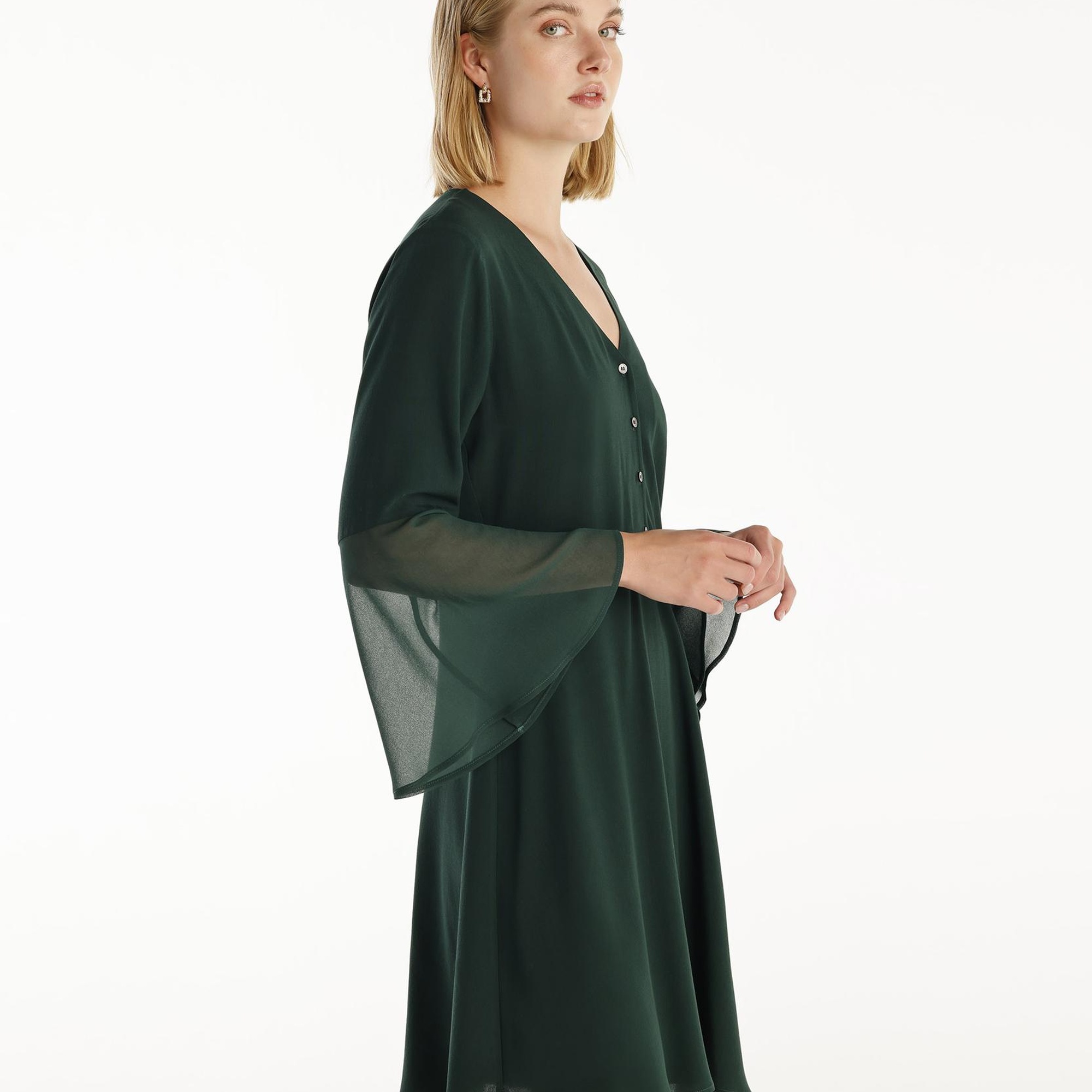 YARGICI V Yakalı Elbise