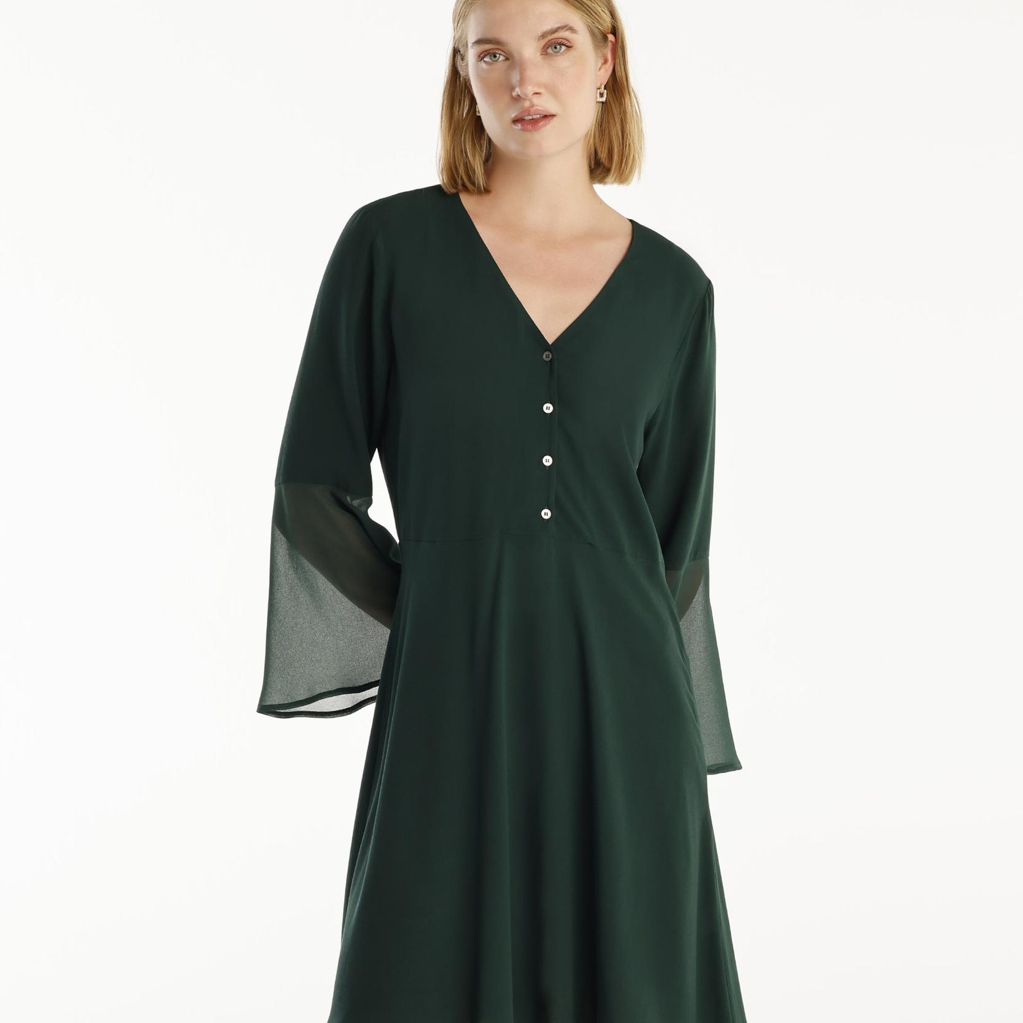 YARGICI V Yakalı Elbise