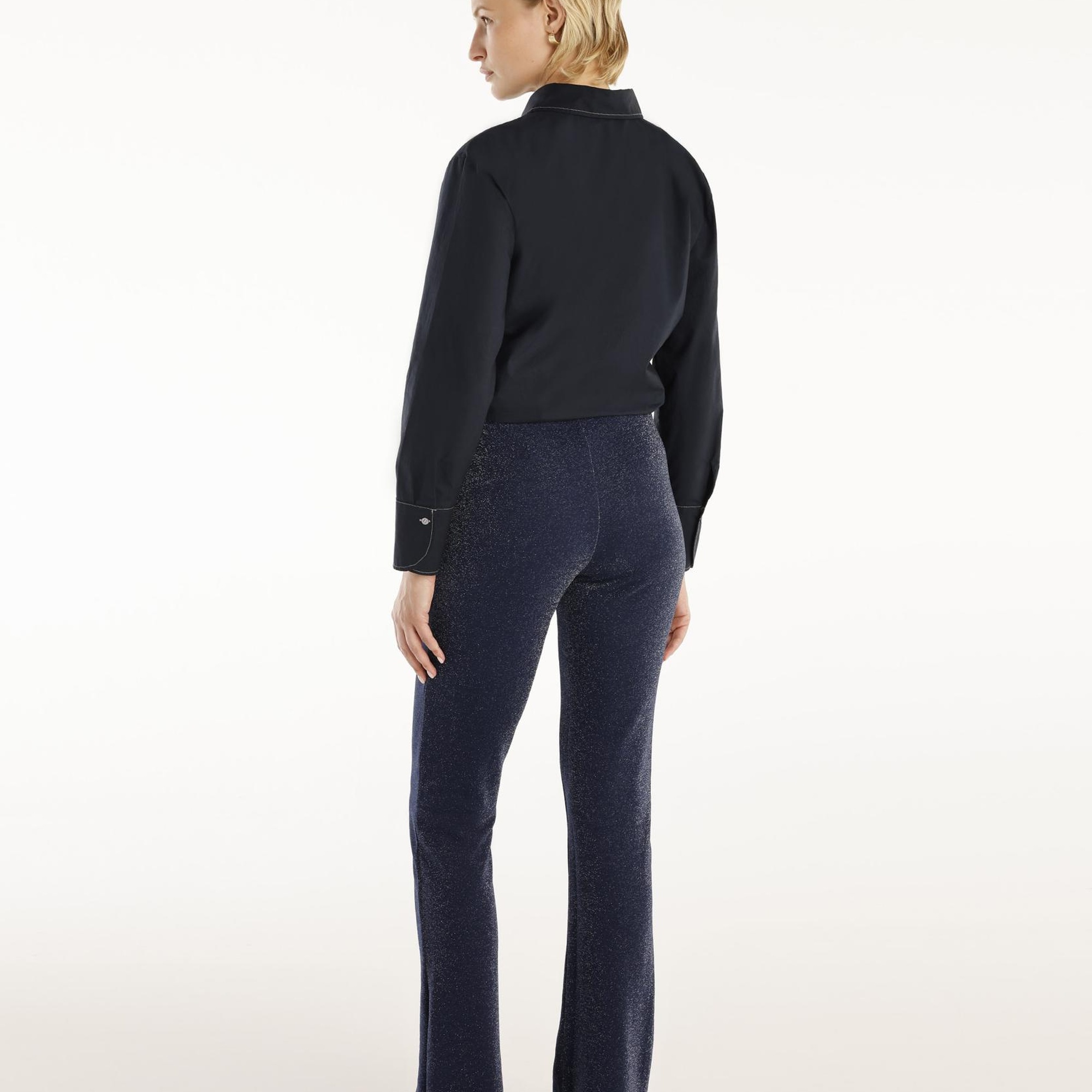 YARGICI Önü Dikişli Simli Geniş Paça Pantolon