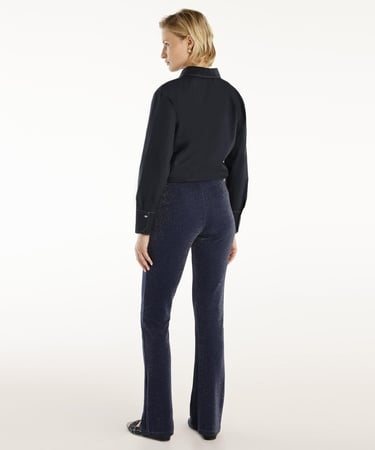  YARGICI Önü Dikişli Simli Geniş Paça Pantolon