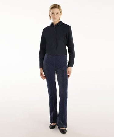  YARGICI Önü Dikişli Simli Geniş Paça Pantolon