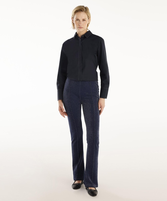  YARGICI Önü Dikişli Simli Geniş Paça Pantolon