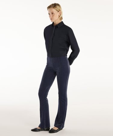  YARGICI Önü Dikişli Simli Geniş Paça Pantolon