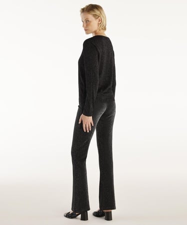  YARGICI Önü Dikişli Simli Geniş Paça Pantolon