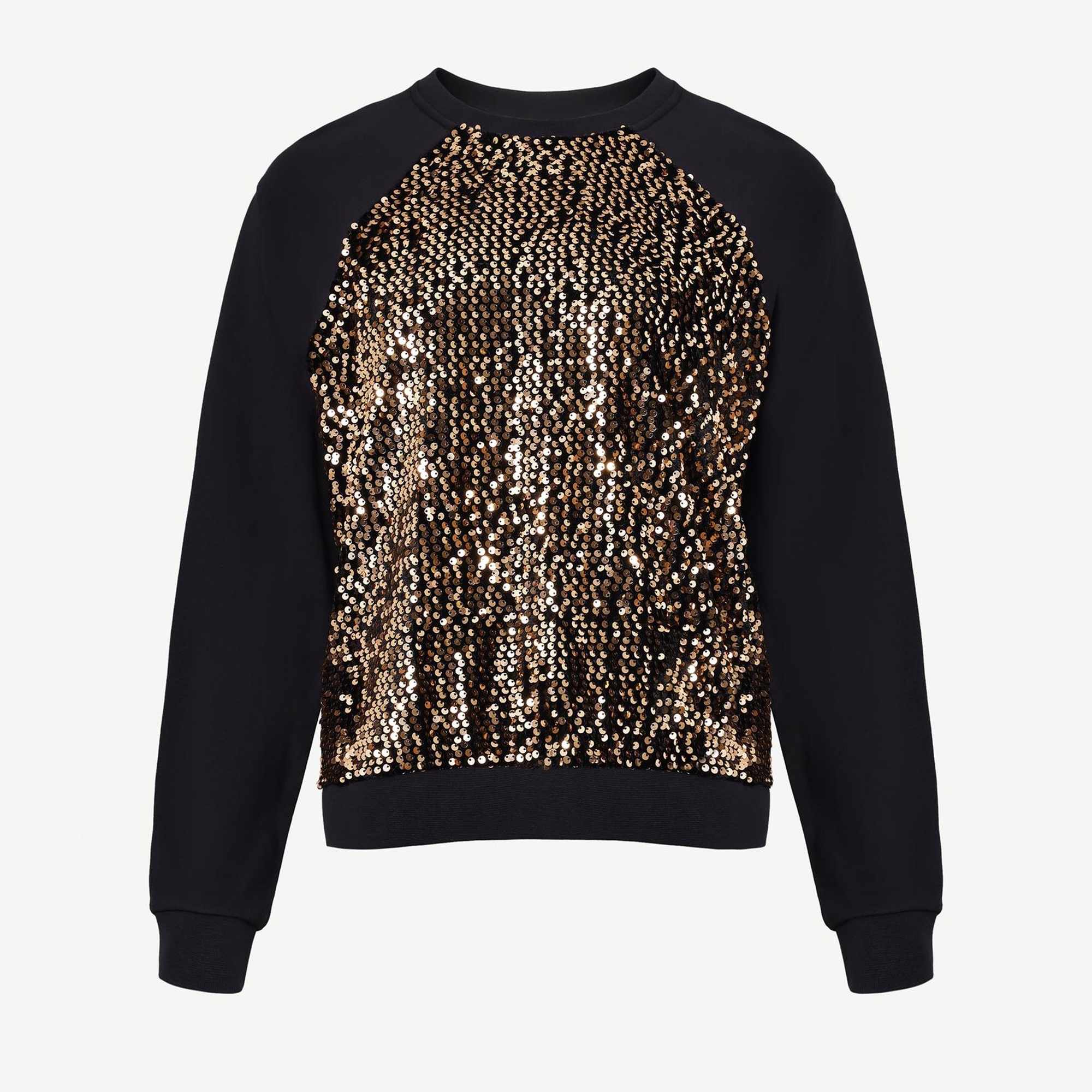 YARGICI Payetli Bisiklet Yaka Reglan Kol Sweatshirt