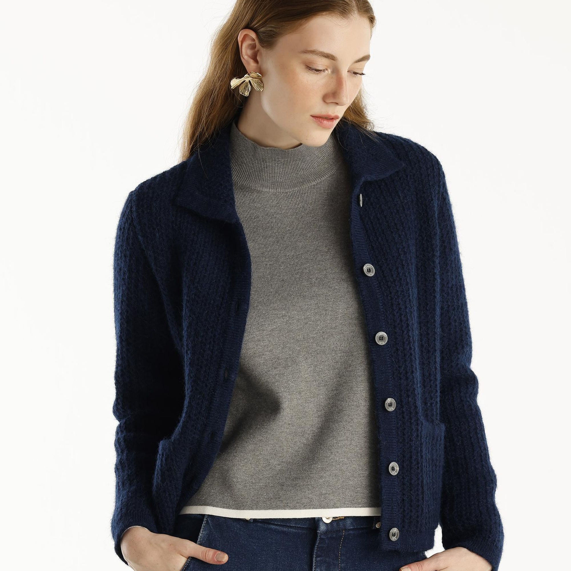 YARGICI Ceket Yakalı Triko Hırka