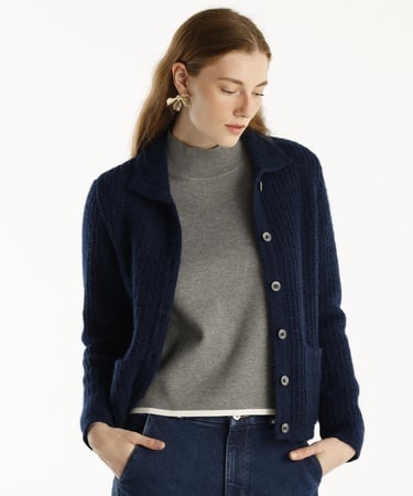  YARGICI Ceket Yakalı Triko Hırka