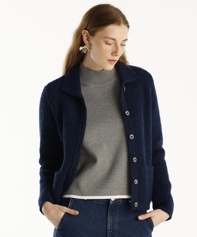  YARGICI Ceket Yakalı Triko Hırka