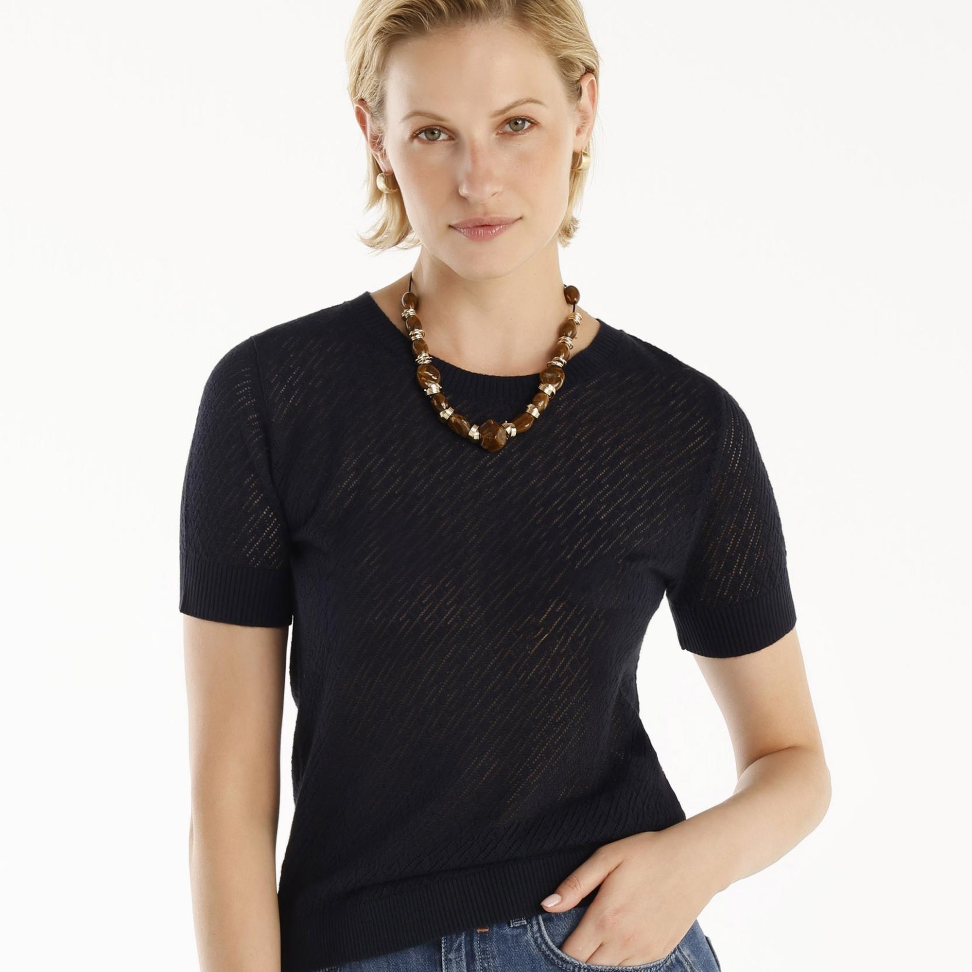 YARGICI Bisiklet Yaka Kısa Kollıu Triko