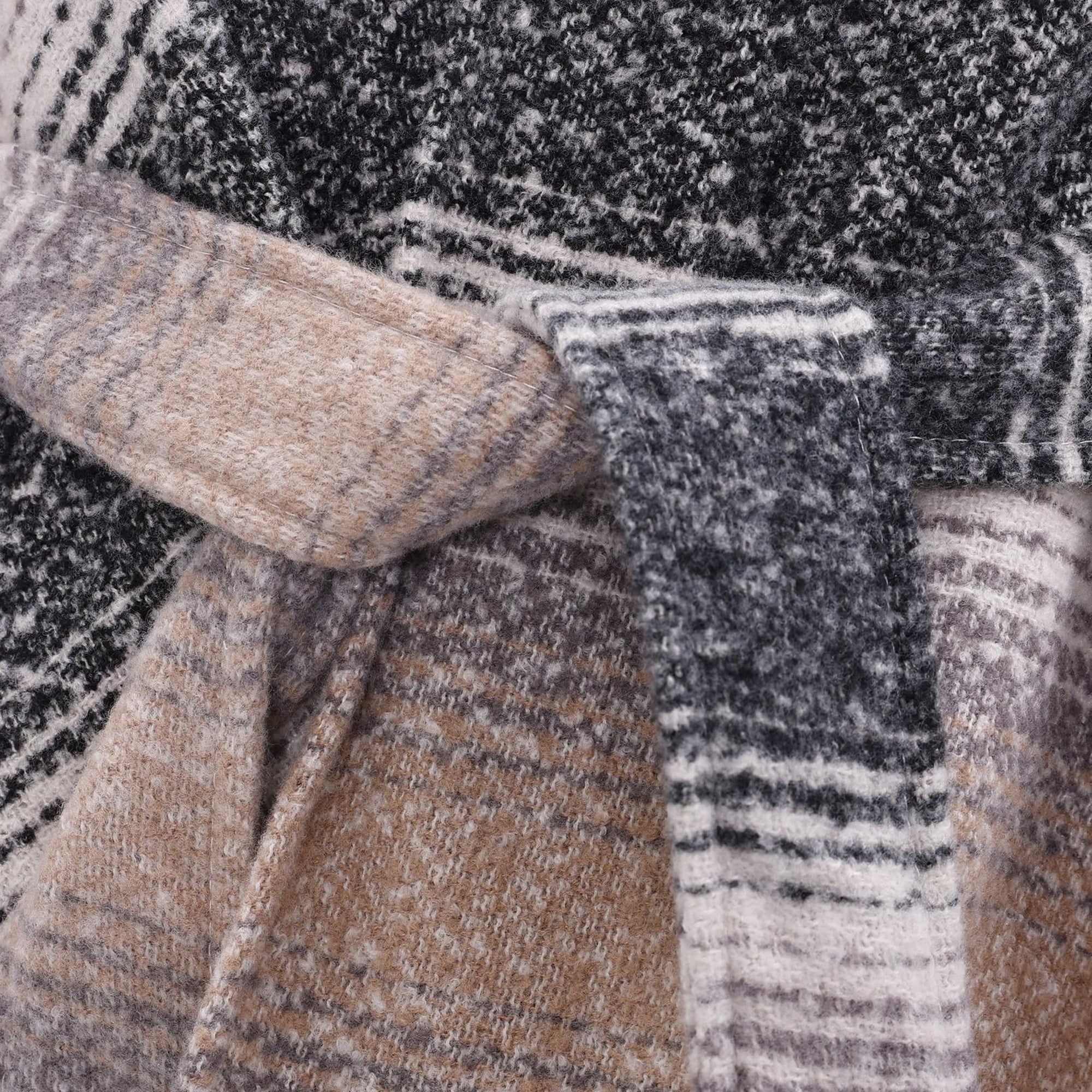 YARGICI Kalın Çizgili Kemerli Panço