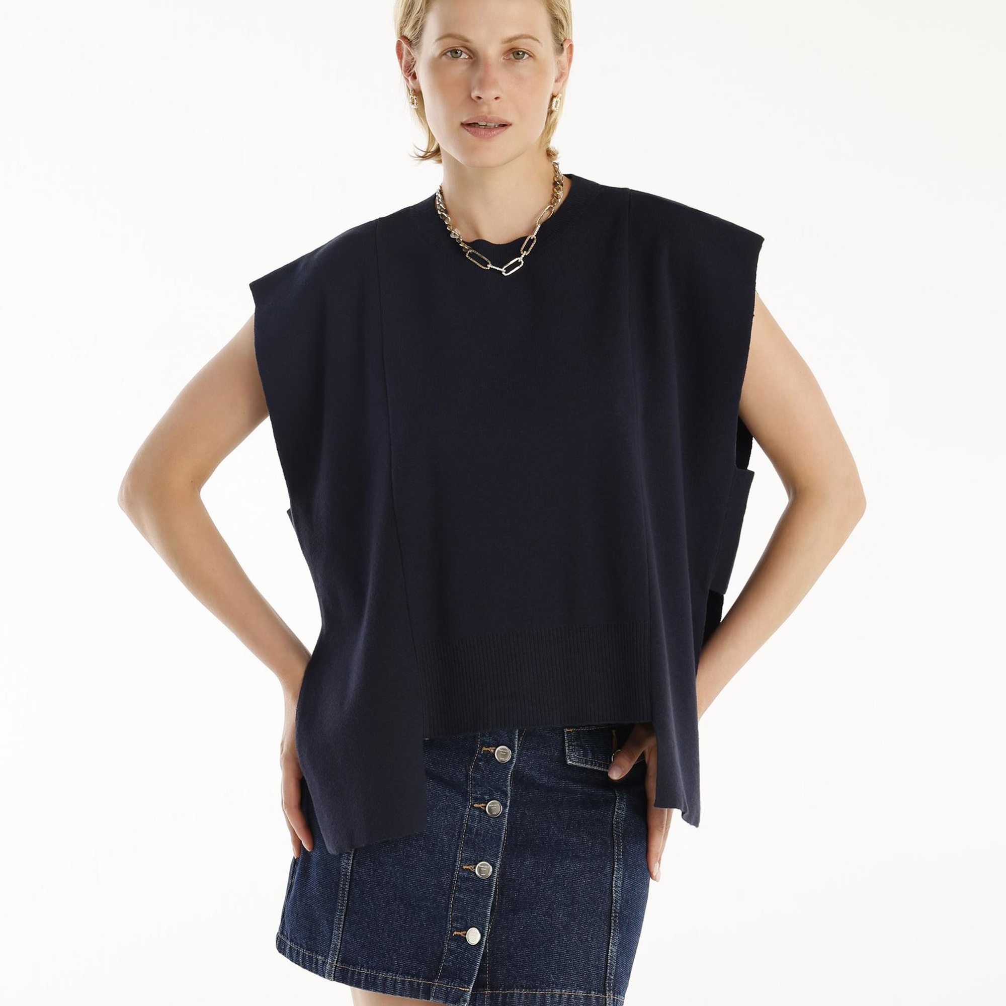 YARGICI Panel Detaylı Triko Yelek