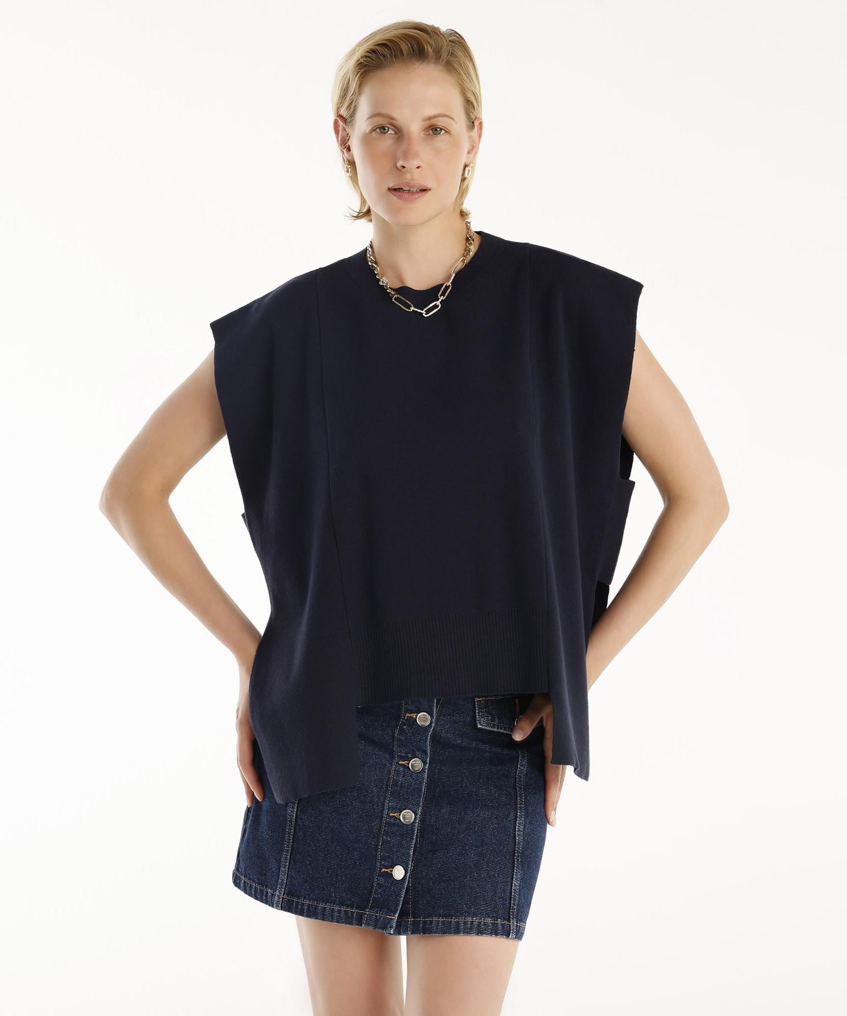  YARGICI Panel Detaylı Triko Yelek