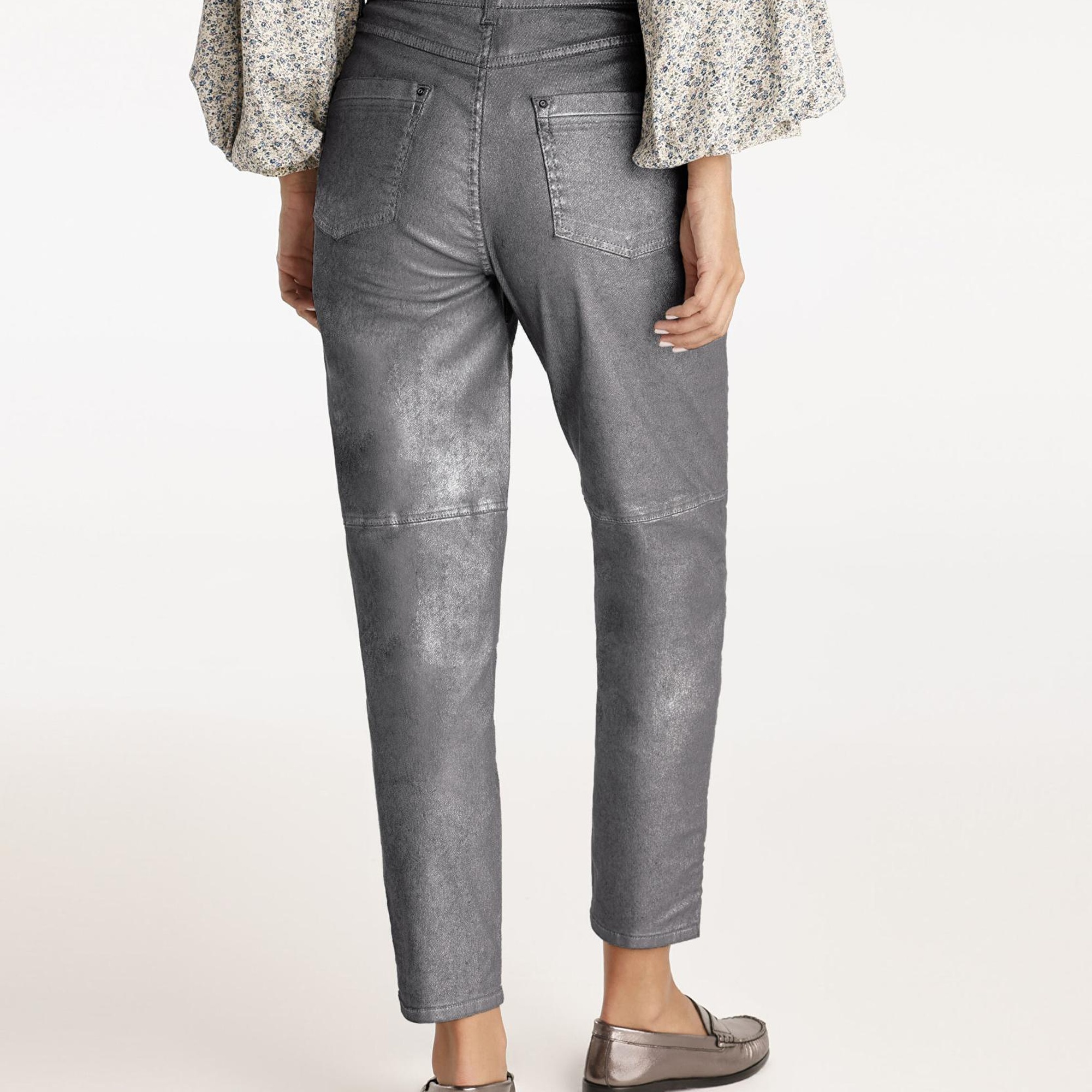 YARGICI Kesik Detaylı Yüksek Bel Düz Kesim Pantolon