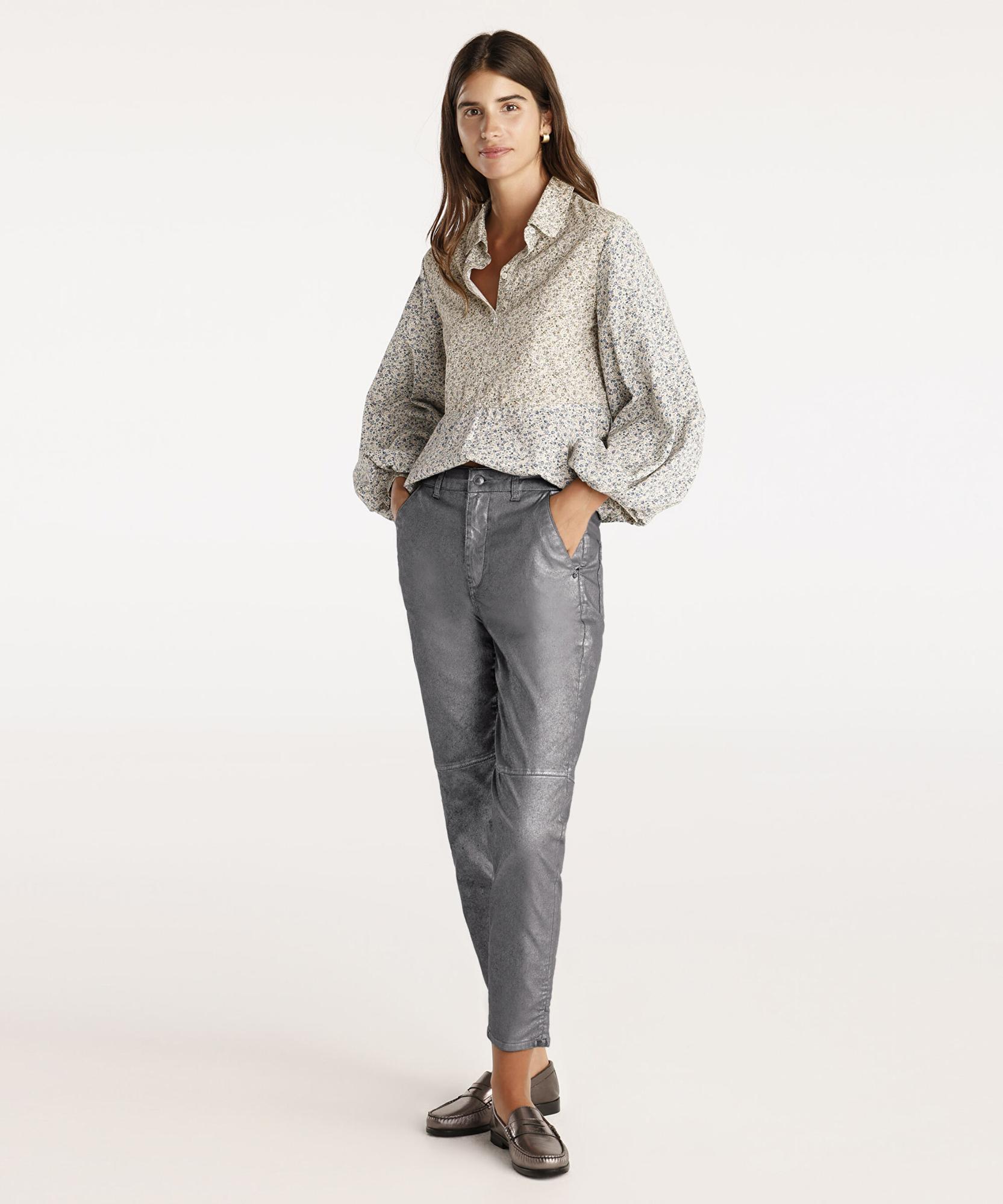  YARGICI Kesik Detaylı Yüksek Bel Düz Kesim Pantolon