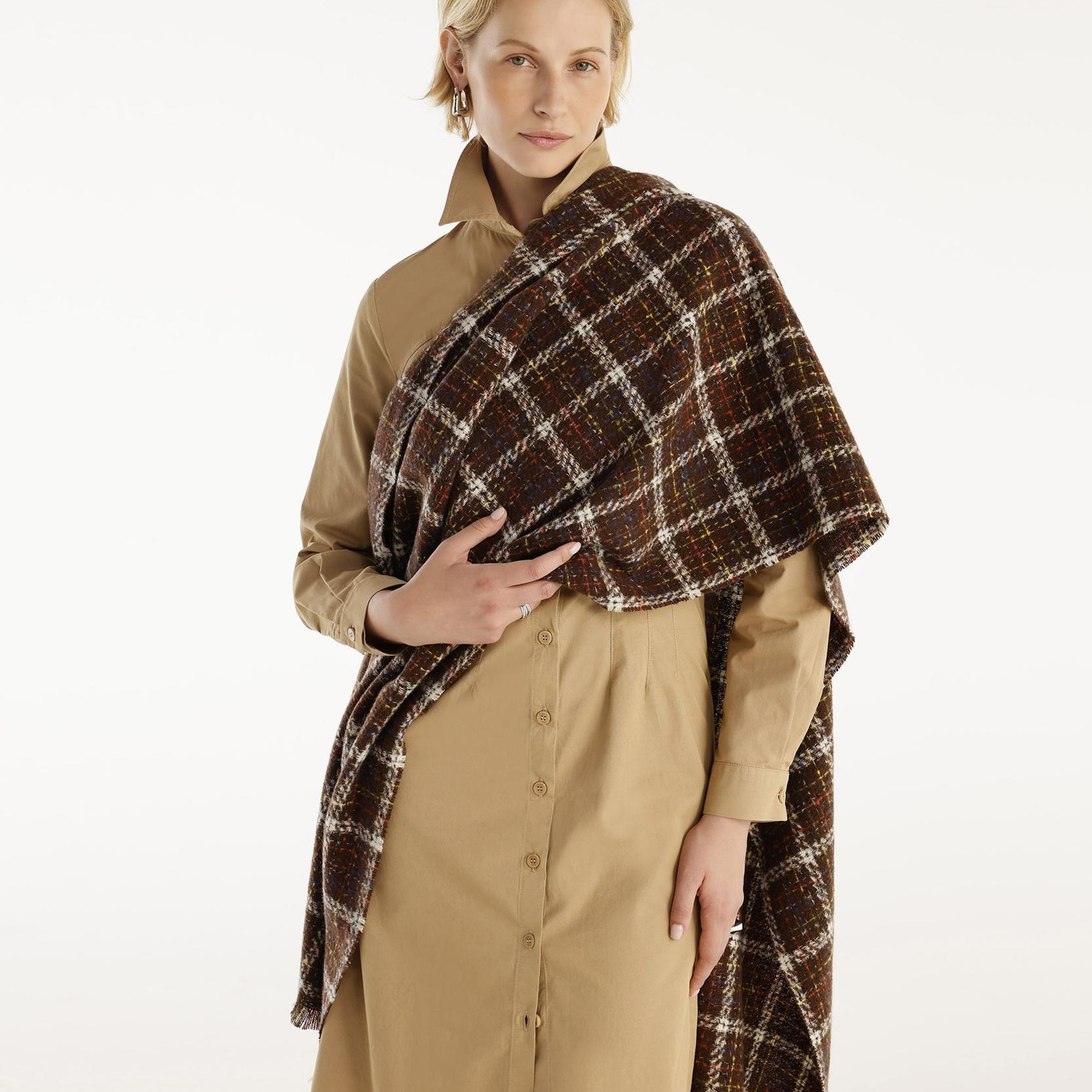 YARGICI Renk Geçişli Ve Kareli Şal