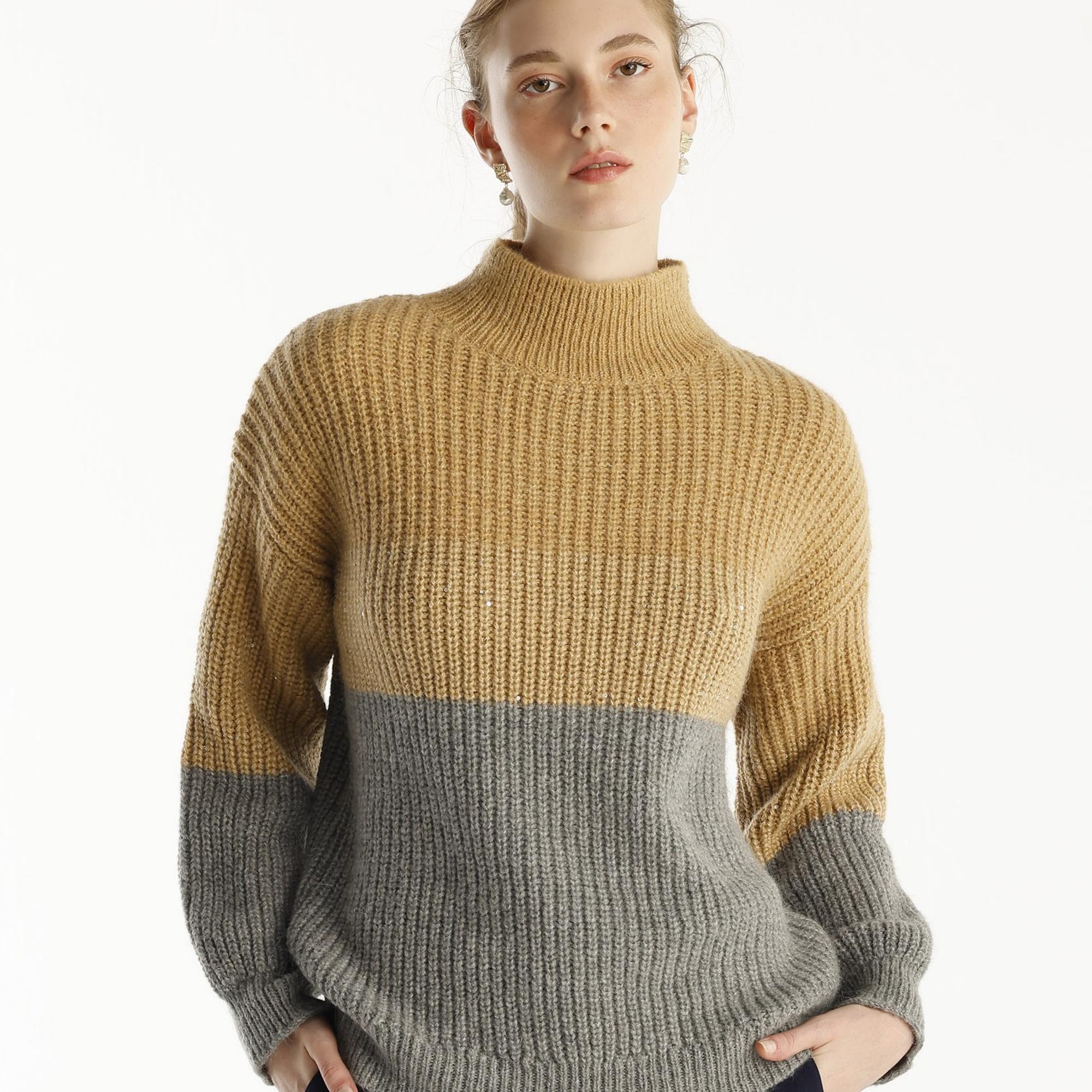 YARGICI Renk Bloklu Kazak