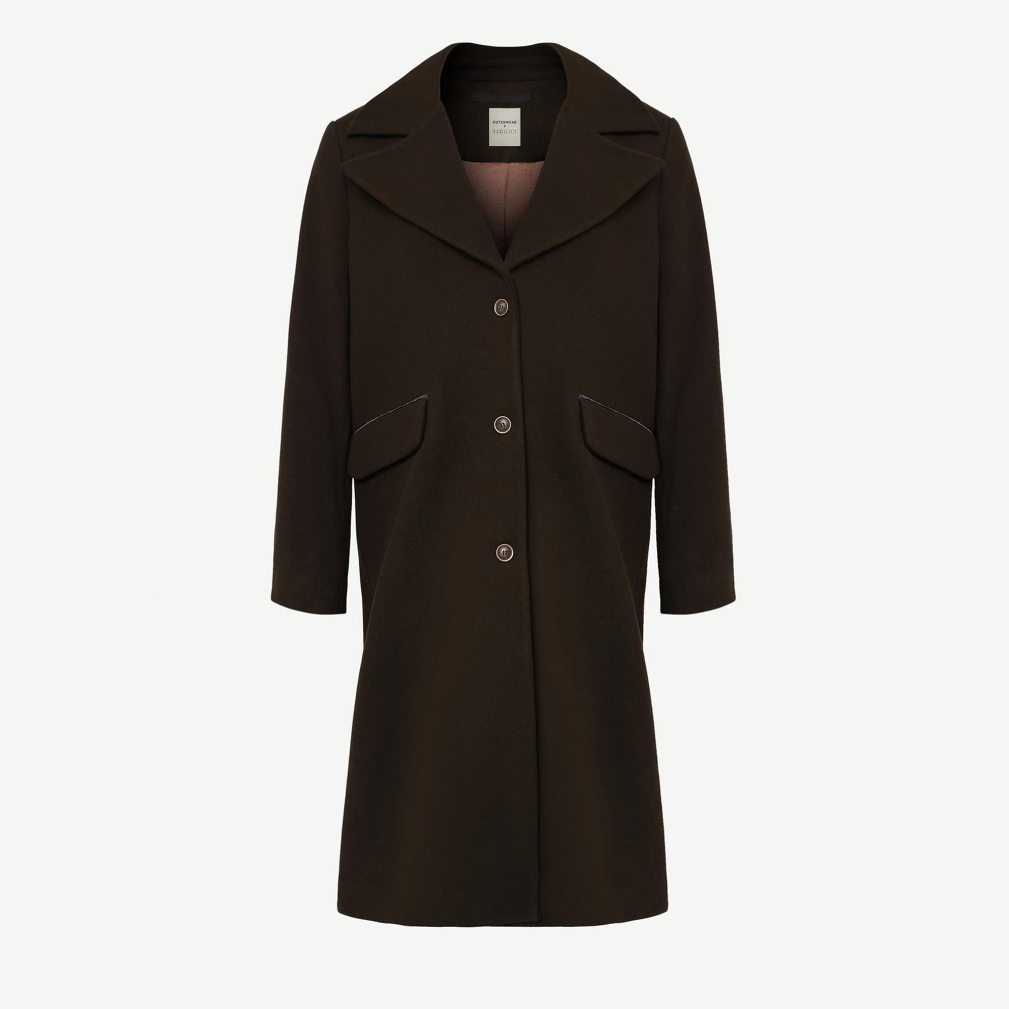 YARGICI Geniş Yakalı Düz Kesim Palto