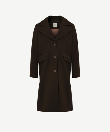  YARGICI Geniş Yakalı Düz Kesim Palto