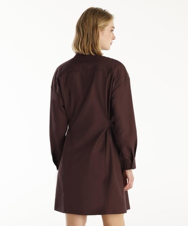  YARGICI Kemer Detaylı Uzun Kollu Hakim Yaka Kısa Gömlek Elbise