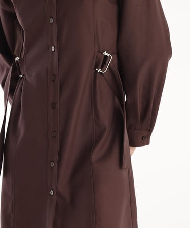  YARGICI Kemer Detaylı Uzun Kollu Hakim Yaka Kısa Gömlek Elbise