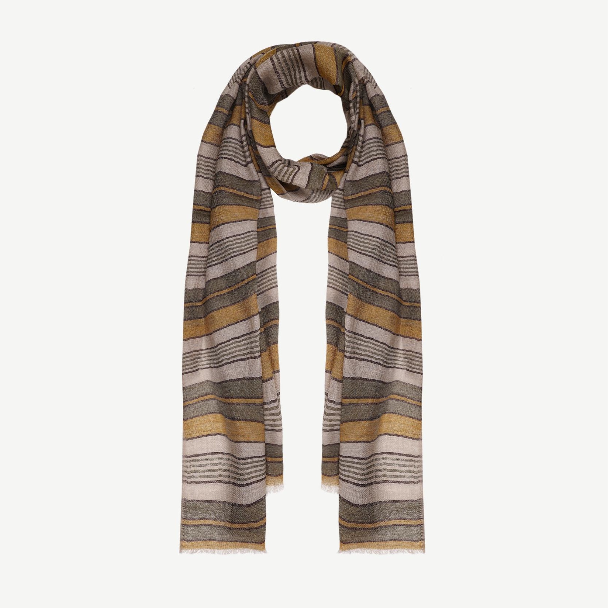 YARGICI Çizgili Yün Şal