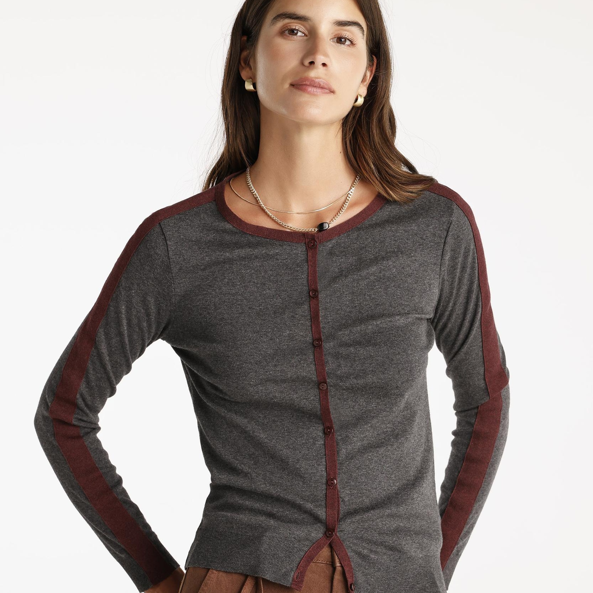 YARGICI Blok Renkli Bisiklet Yaka Triko