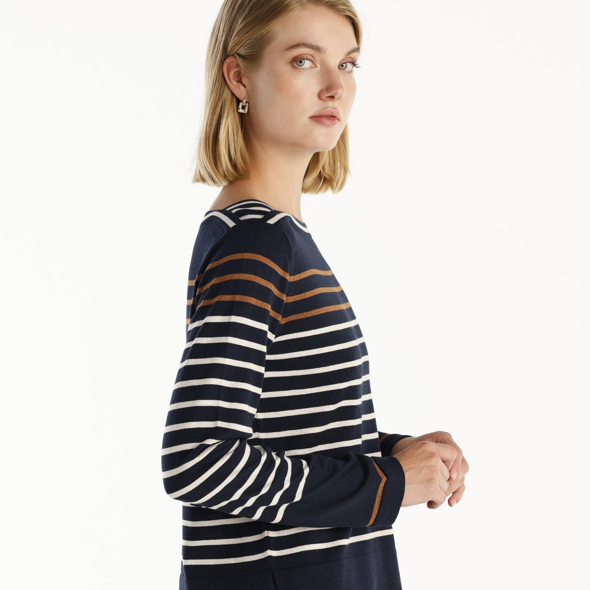 YARGICI Kayık Yaka 3/4 Kollu Triko