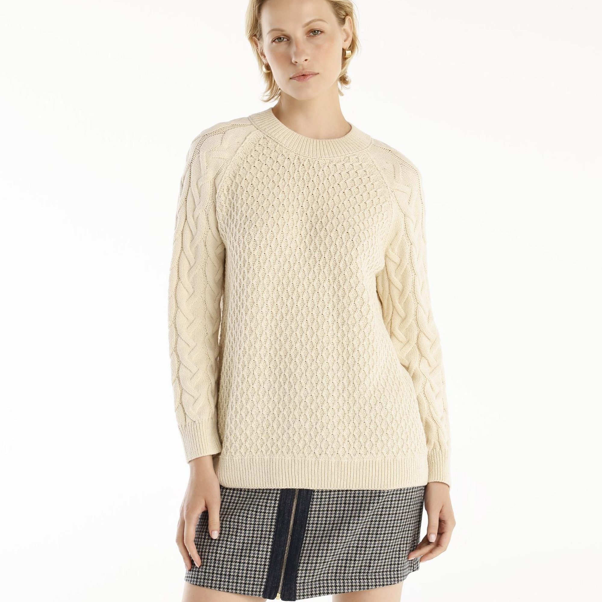 YARGICI Bisiklet Yakalı Simli Örgülü Kazak