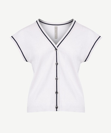  YARGICI V- Yakalı Kısa Kollu Triko