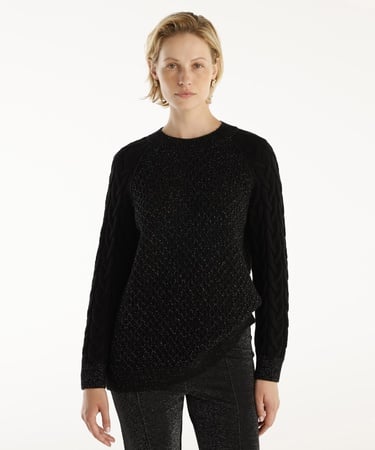  YARGICI Bisiklet Yakalı Simli Örgülü Kazak