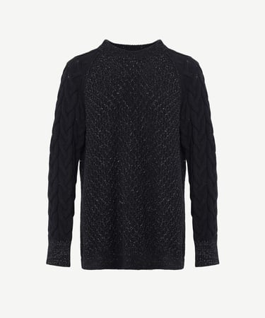  YARGICI Bisiklet Yakalı Simli Örgülü Kazak