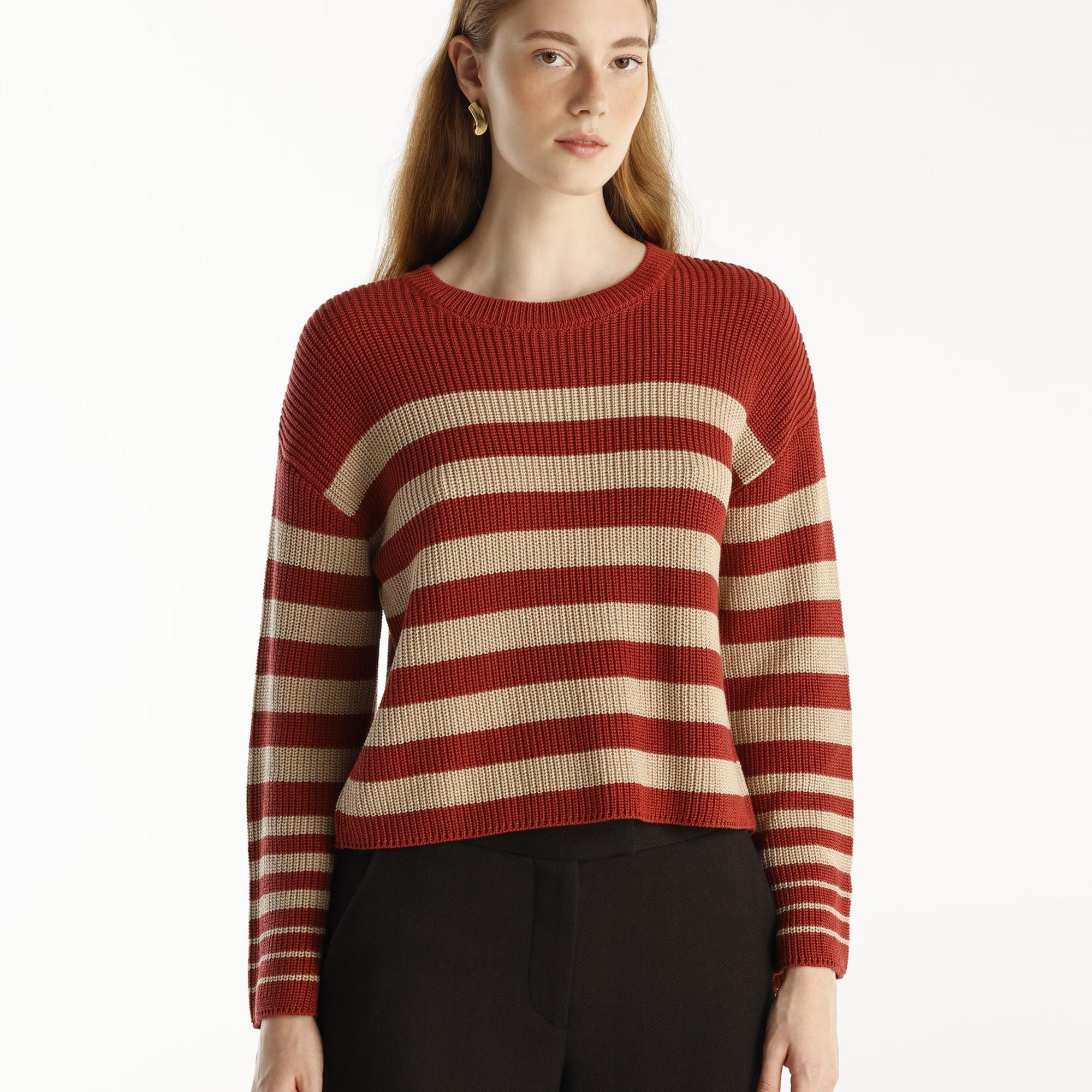 YARGICI Bisiklet Yakalı Geniş Kolu Kazak