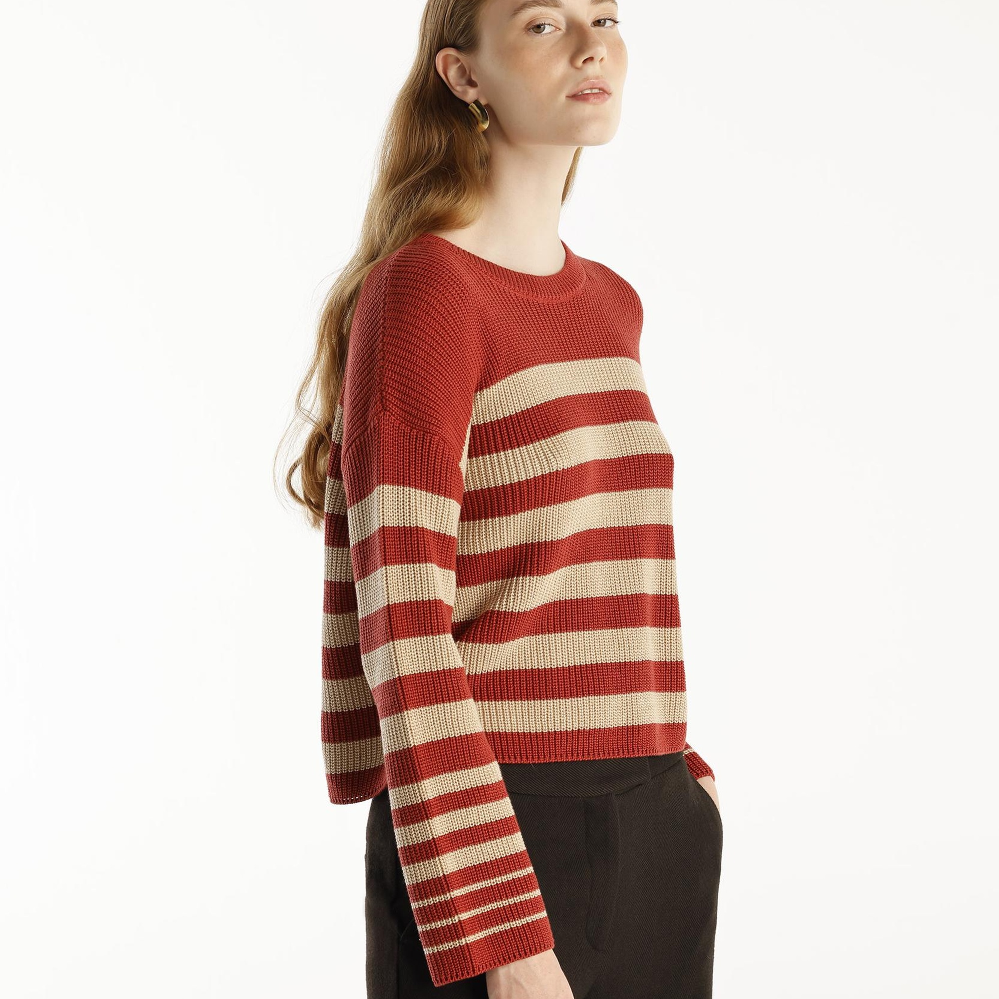 YARGICI Bisiklet Yakalı Geniş Kolu Kazak