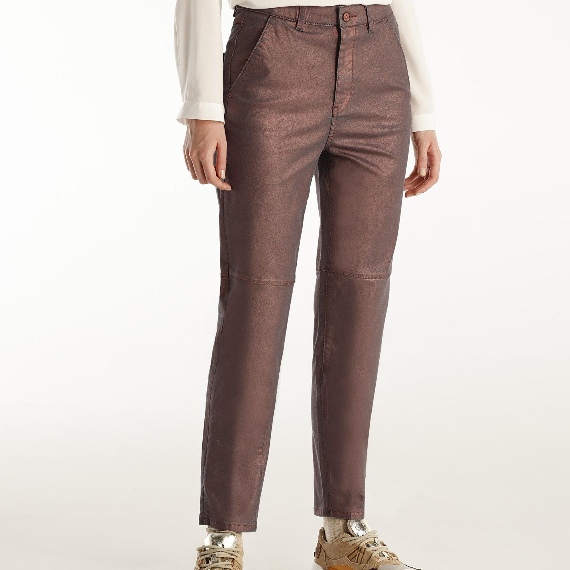 YARGICI Kesik Detaylı Yüksek Bel Düz Kesim Pantolon