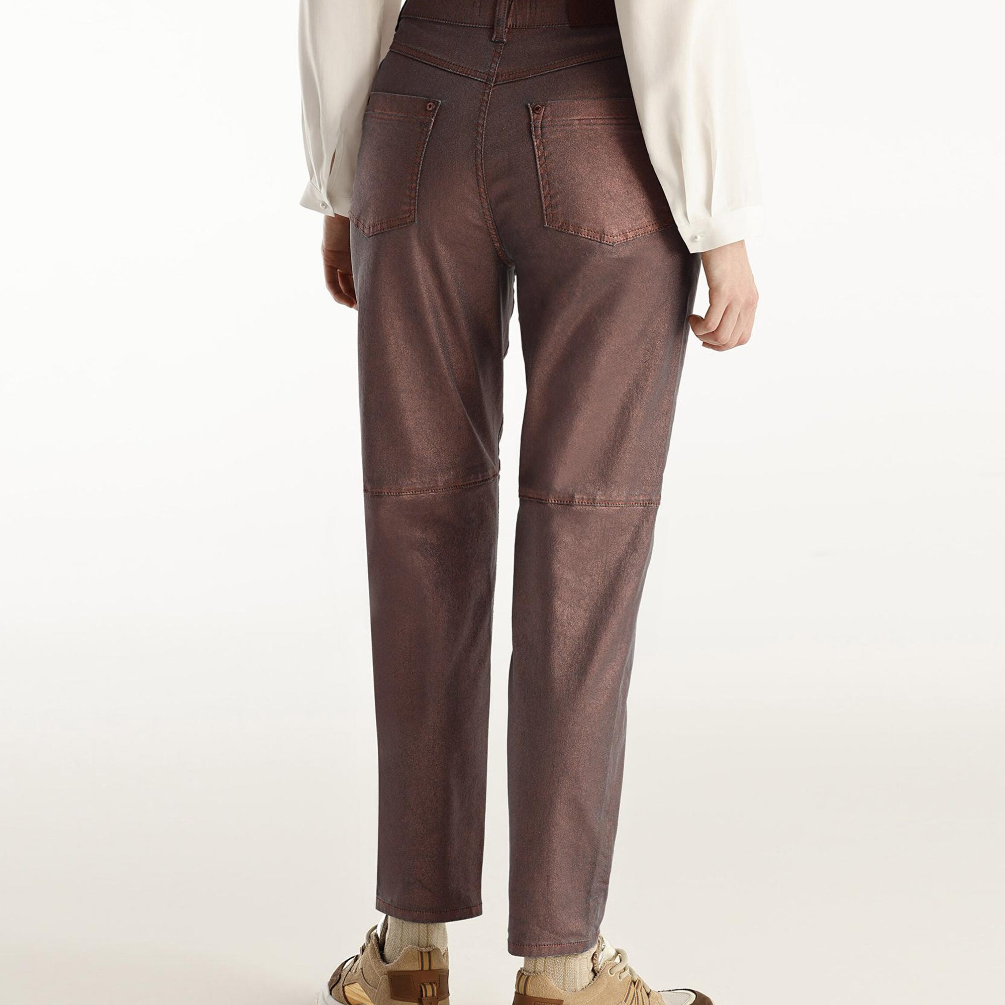 YARGICI Kesik Detaylı Yüksek Bel Düz Kesim Pantolon