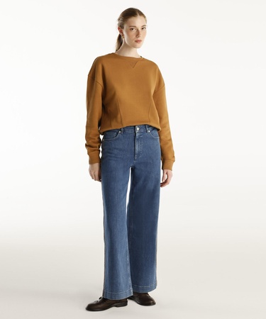  YARGICI Nakış Detaylı Yüksek Bel Geniş Paça Pantolon