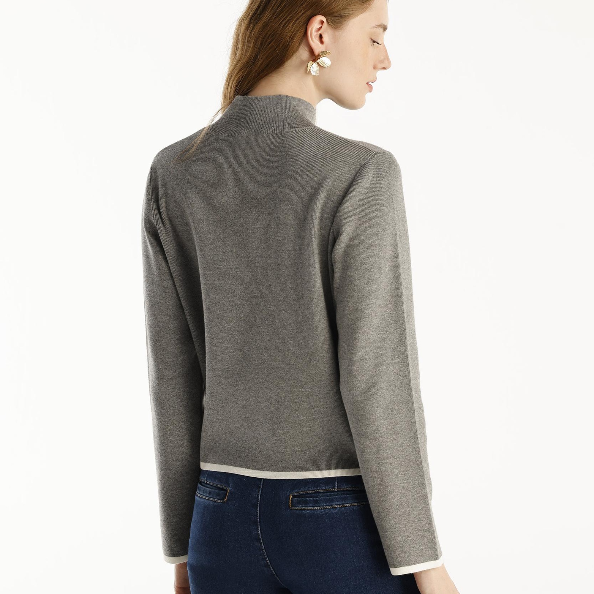 YARGICI Dik Yakalı Uzun Kollu Kazak