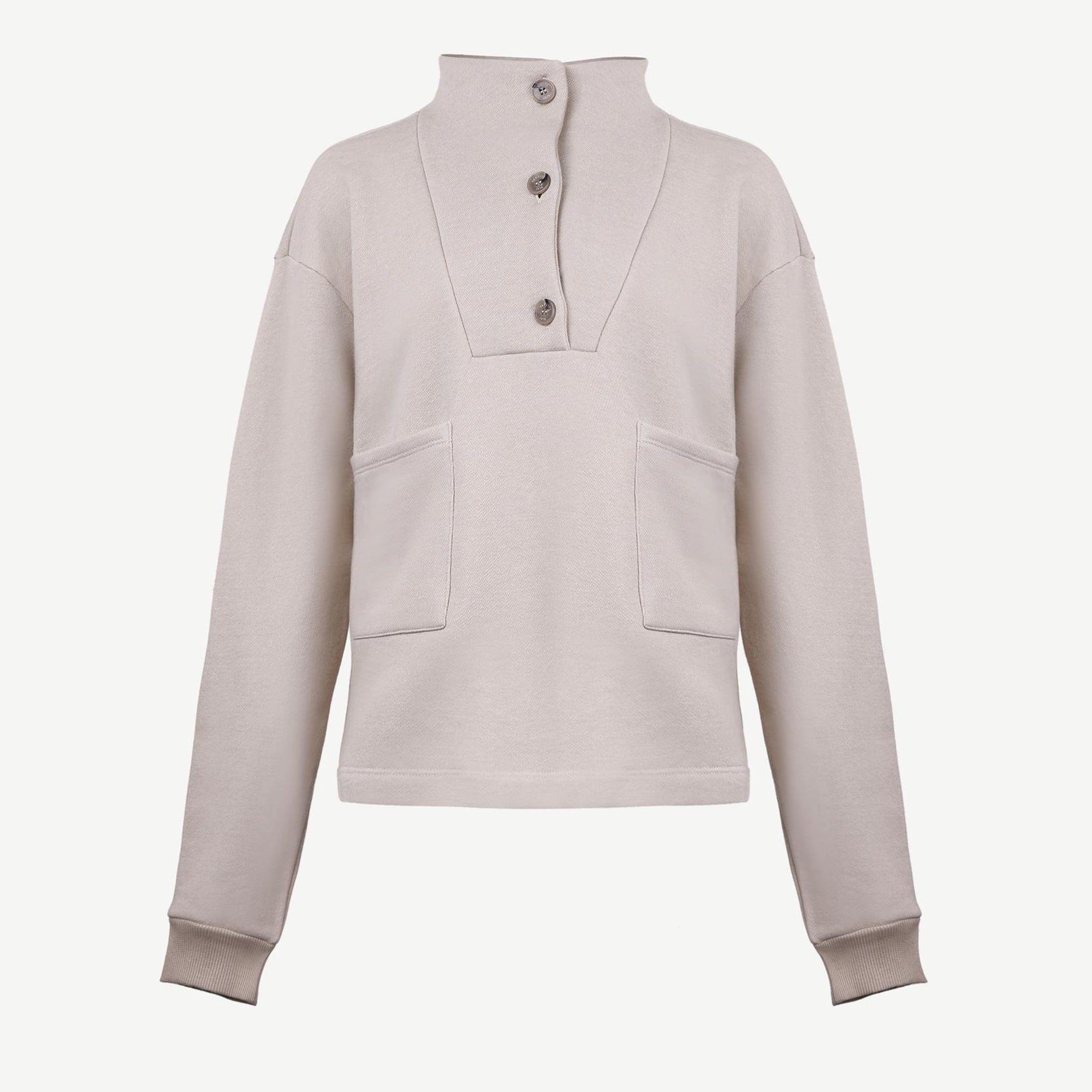 YARGICI Ön Cep Detaylı Dik Yakalı Sweatshirt