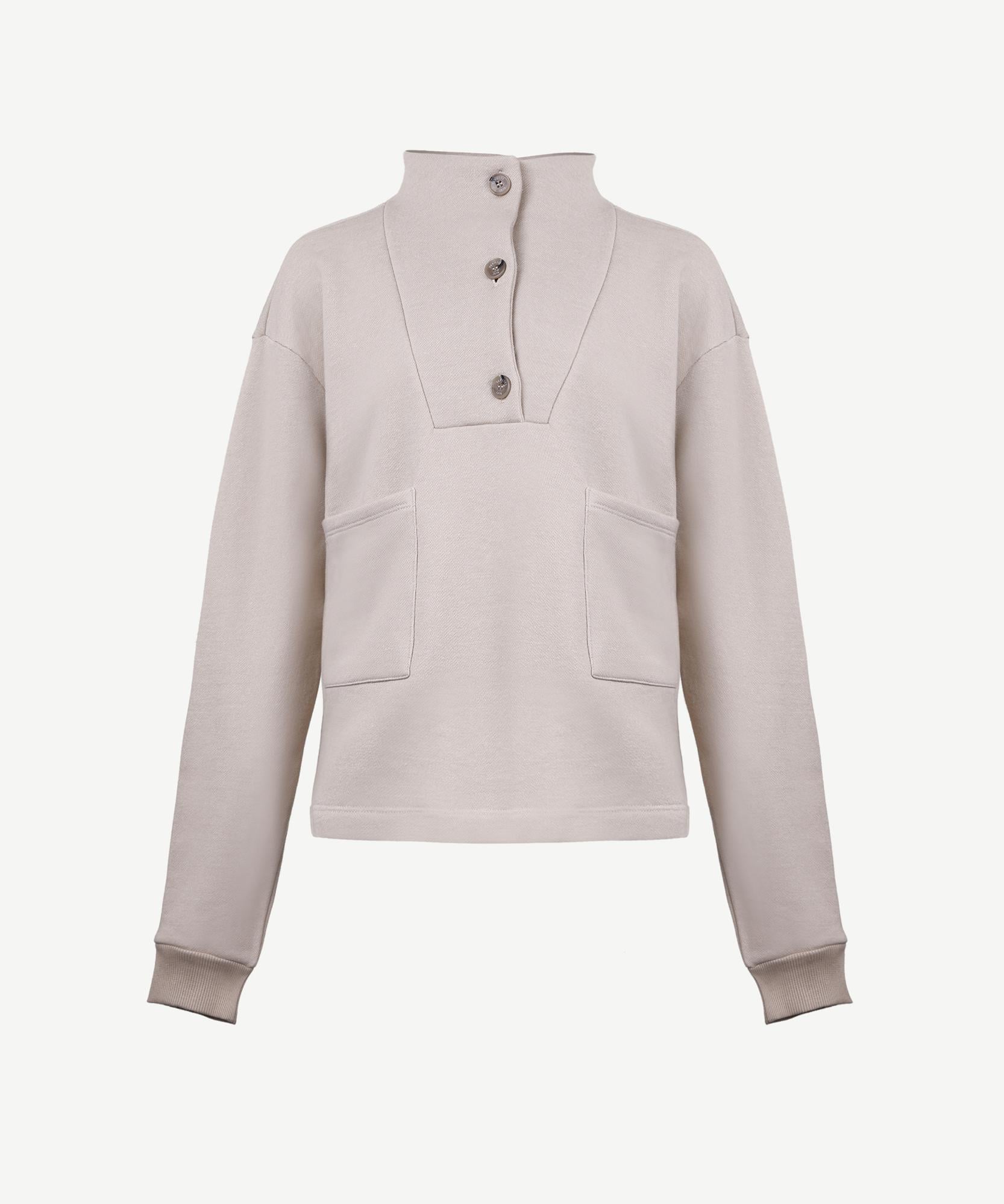  YARGICI Ön Cep Detaylı Dik Yakalı Sweatshirt