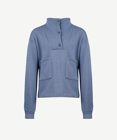  YARGICI Ön Cep Detaylı Dik Yakalı Sweatshirt