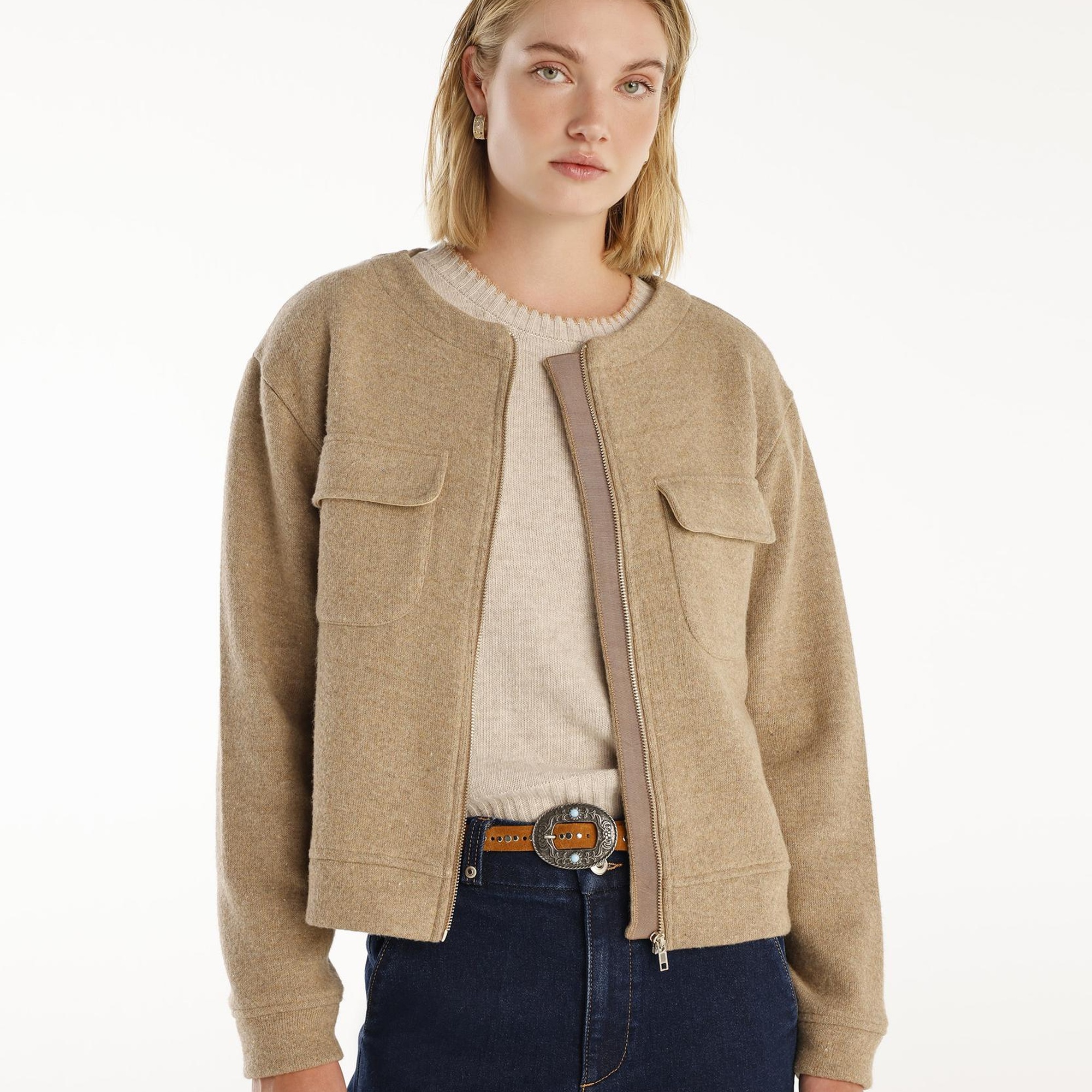 YARGICI Bisiklet Yakalı Cep Detaylı Hırka