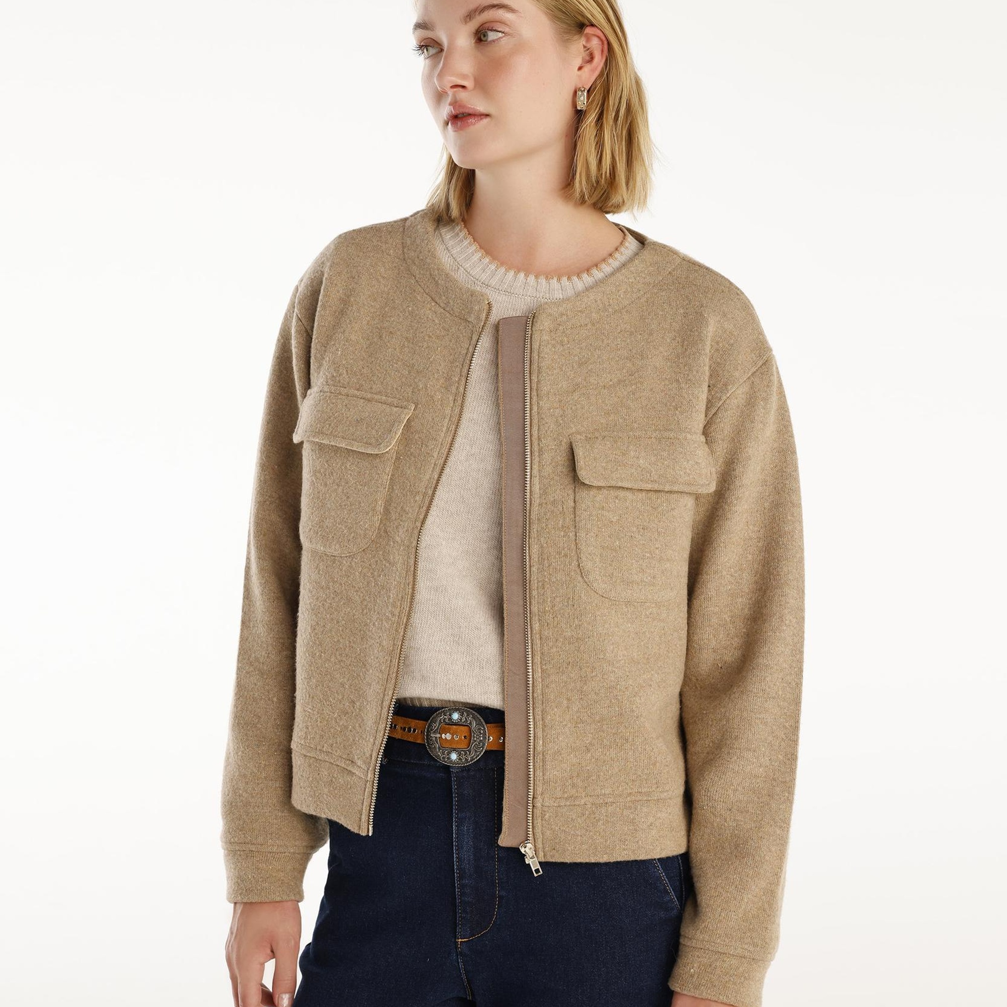 YARGICI Bisiklet Yakalı Cep Detaylı Hırka