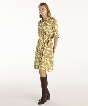  YARGICI Kuşaklı Uzun Kollu Gömlek Elbise